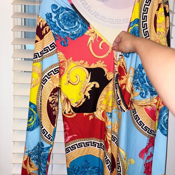 Designer-Inspired Baroque Print Jumpsuit – Size 2X - Picture 2 of 11